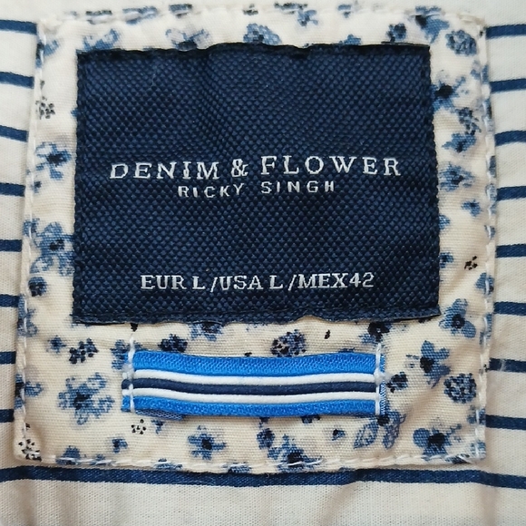 Denim & Flower Cactus Print Button Down Shirt - Cream - Picture 2 of 5